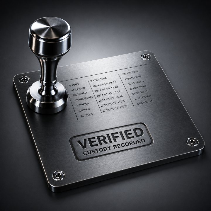 CAS specialty equipment disposition documentation and verified custody record